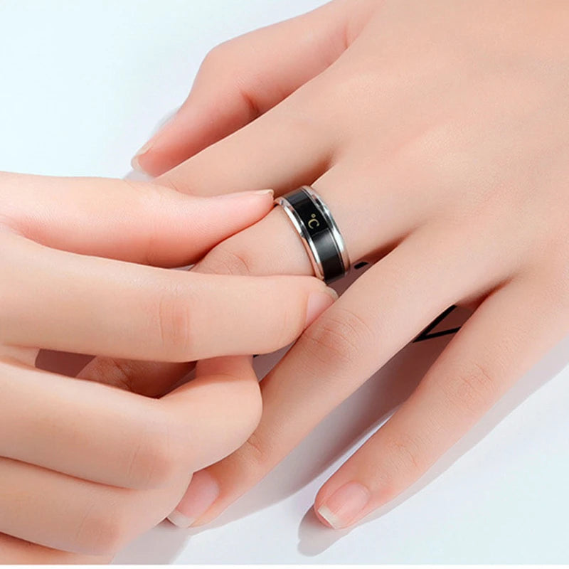 Titanium Stainless Steel Creative Smart Mood Sensitive Temperature Ring Women Men Finger Jewelry Black Gold Tone Silver Plated
