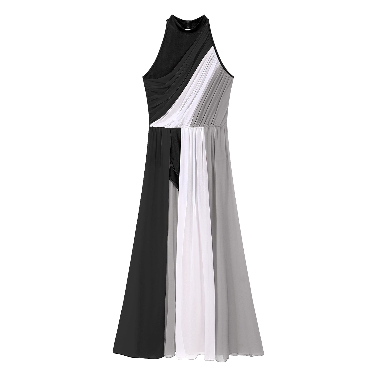 Vestido tipo diosa | Diseño drapeado con toque dorado y caída elegante