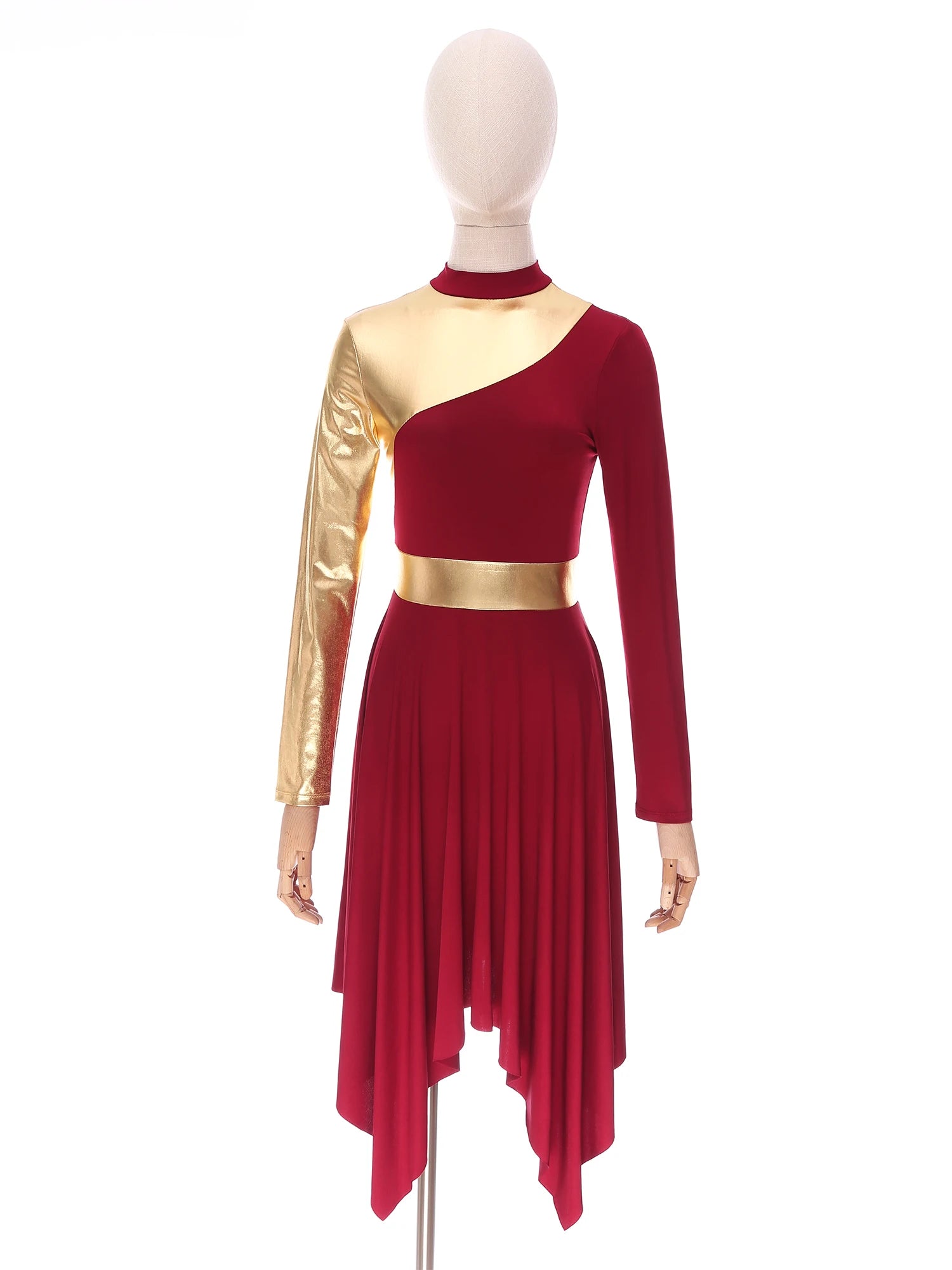 Vestido tipo diosa | Diseño drapeado con toque dorado y caída elegante