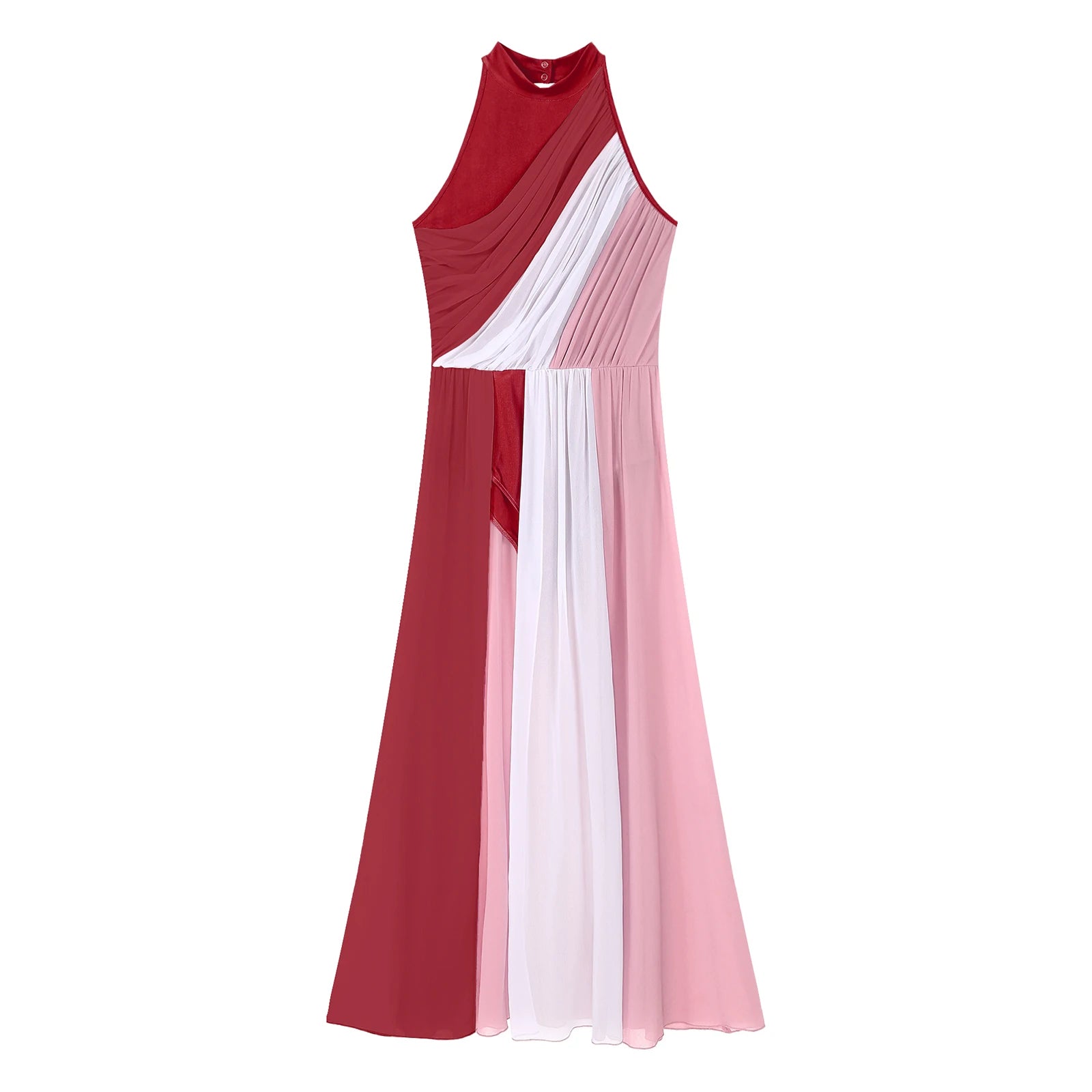 Vestido tipo diosa | Diseño drapeado con toque dorado y caída elegante