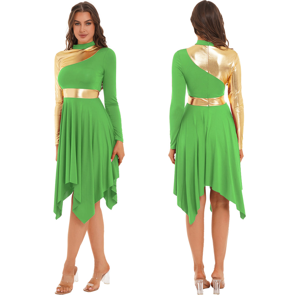 Vestido tipo diosa | Diseño drapeado con toque dorado y caída elegante