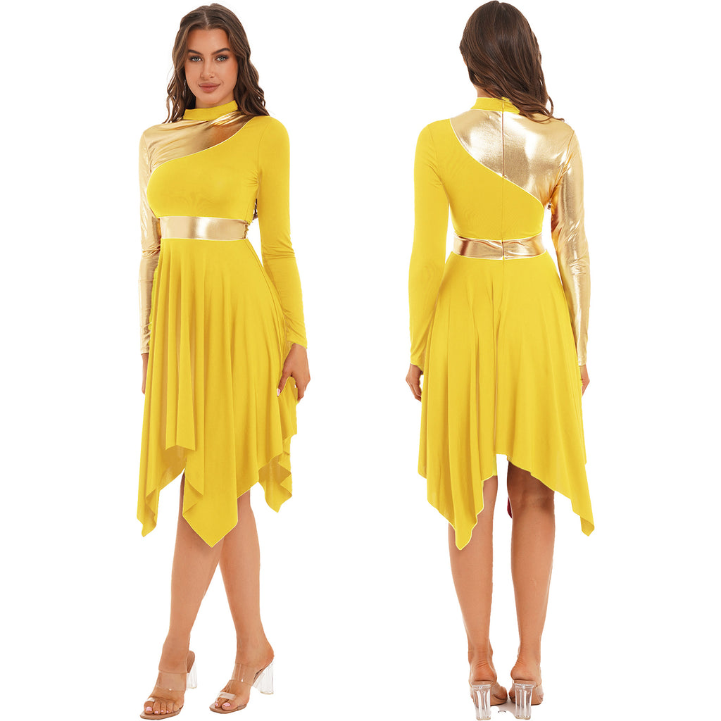 Vestido tipo diosa | Diseño drapeado con toque dorado y caída elegante